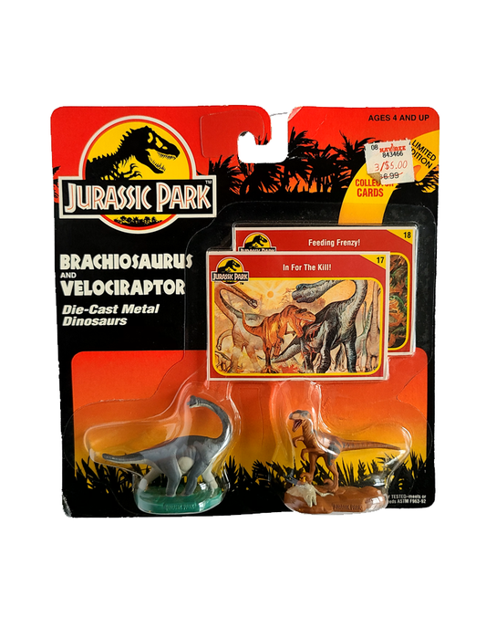 Jurassic Park - Brachiosaurus and Velociraptor (1993) by Kenner