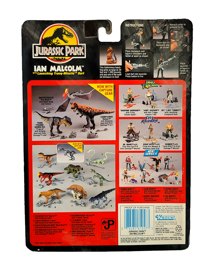 Jurassic Park - Series 2 Ian Malcolm Action Figure (1994) by Kenner