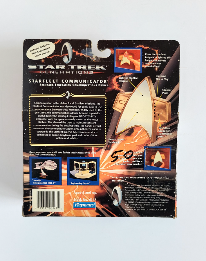 Star Trek - Starfleet Communicator Collectors Edition (1994) by Playmates *Imperfect Package