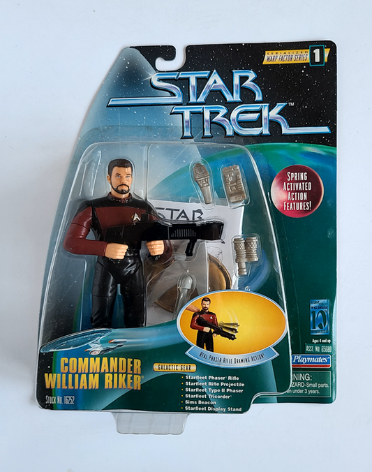 Star Trek - Warp Factor Series 1 Commander William Riker (1997) by Playmates *Imperfect Package