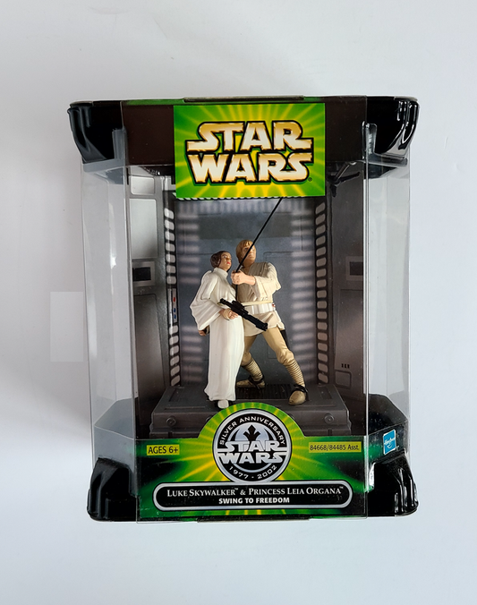 Star Wars - Silver Anniversary Swing to Freedom Luke Skywalker and Princess Leia (2002) by Hasbro