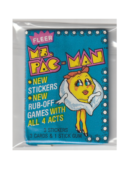 1981 Fleer Ms. Pac-Man Trading Cards Wax Pack